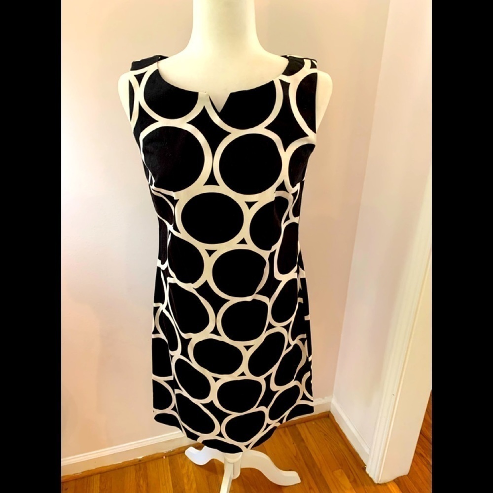 London Times black/white sheath dress, size 4